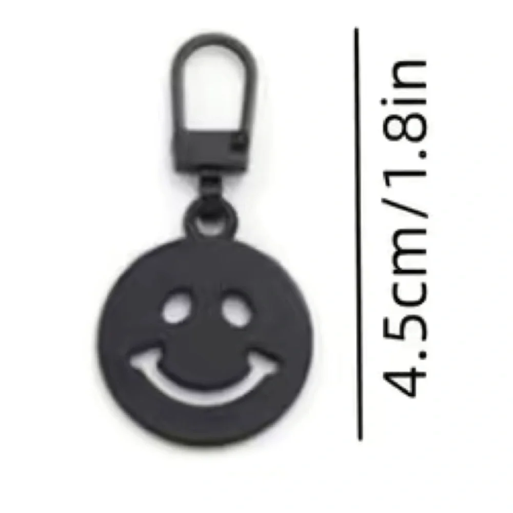 5pc Assorted Smiley Metal Zipper Pulls - Charms - Picture 3 of 3